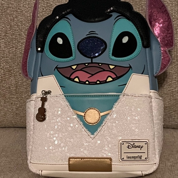 BNWT Loungefly Sequin Stitch Elvis Disney Books a Million Exclusive Backpack - Picture 1 of 11